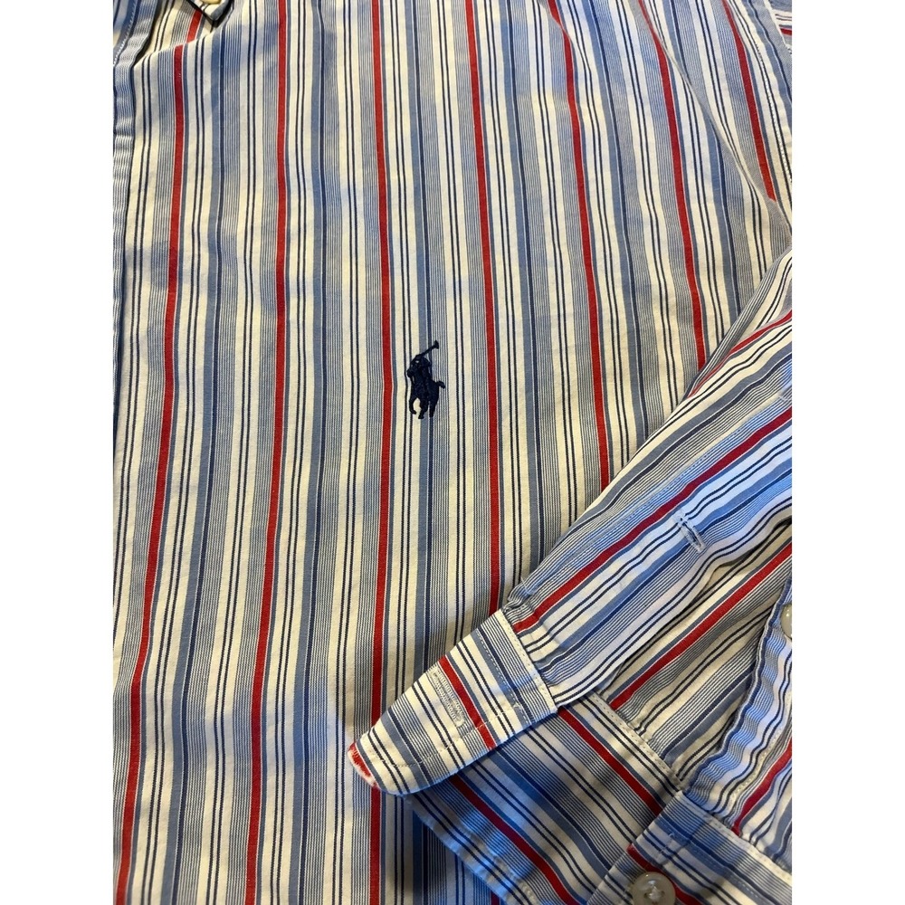 Ralph Lauren Yarmouth Mens Striped Button Down Shirt 17.5 32/33 Cotton - Picture 3 of 4
